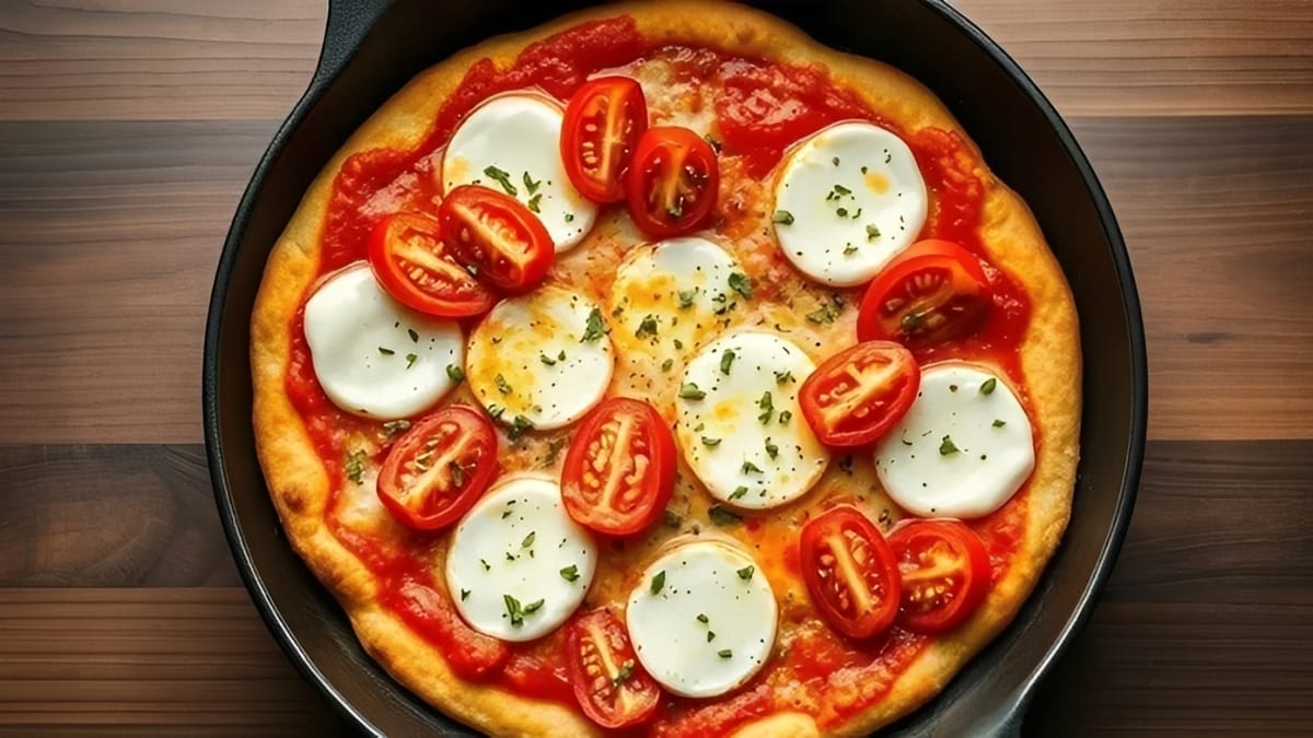 Pizza de frigideira fácil e rápida: pronta em poucos minutos